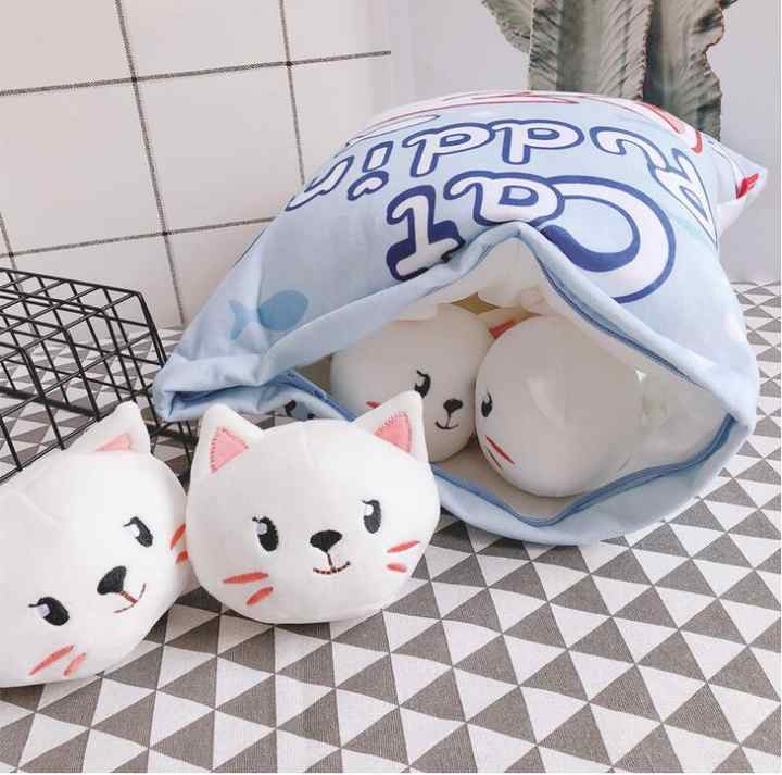 Plushy Bag Pudding Kittens 43cm