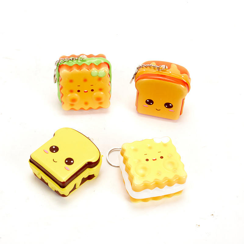 Squishy Keychain Kawaii Toast Biscuit