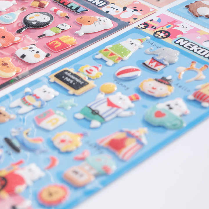 Sticker Sheet Stickers 3D Glitter Animals (NEKONI)