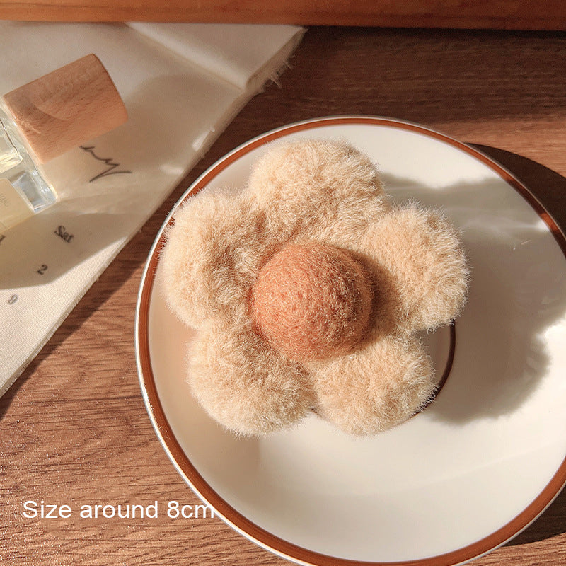 Hårklype Double Sided Fluffy Flower 8cm