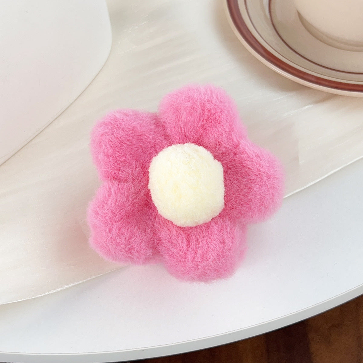 Hårklype Double Sided Fluffy Flower 9cm
