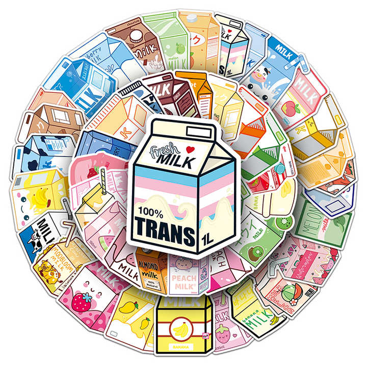 Sticker Flakes Cartoon Milk Cartons
