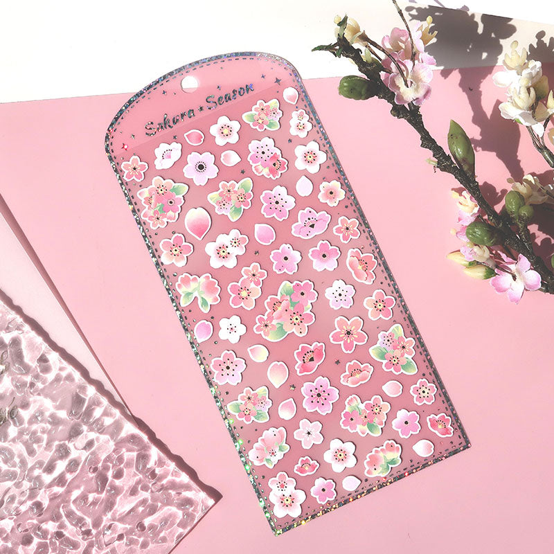 Sticker Sheet Stickers Glitter Sakura Animals (NEKONI)
