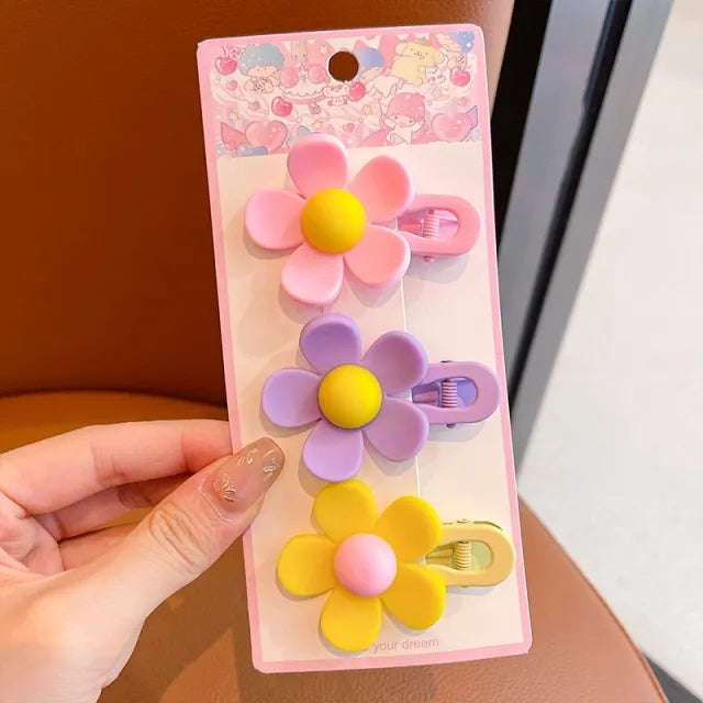 3-Pakning Hårspenner Blomster