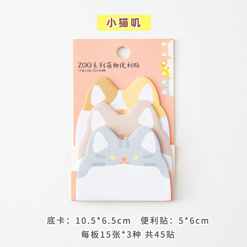 Sticky Notes Cute Animal Face 45-ark