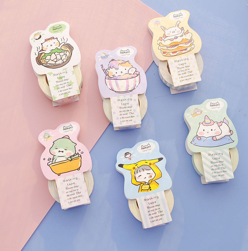 Washi Tape Masking Tape Cute Animals (NEKONI)