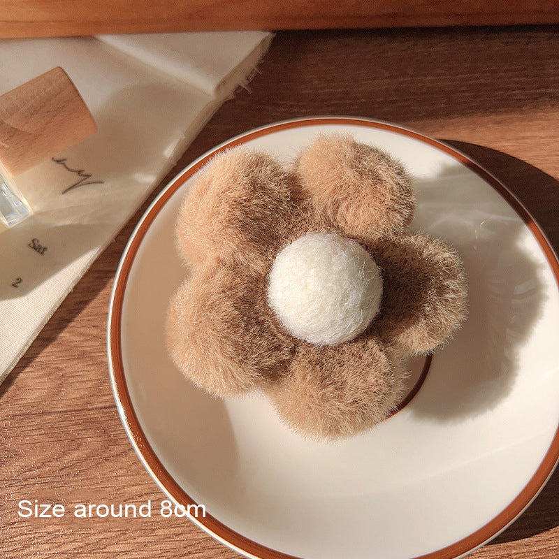 Hårklype Double Sided Fluffy Flower 8cm