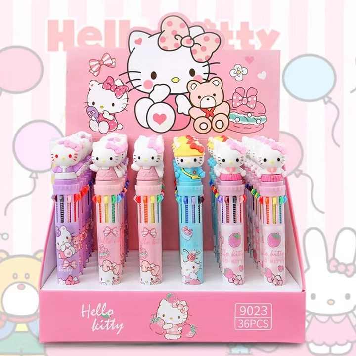 10 Farger Kulepenn 0.5mm Hello Kitty