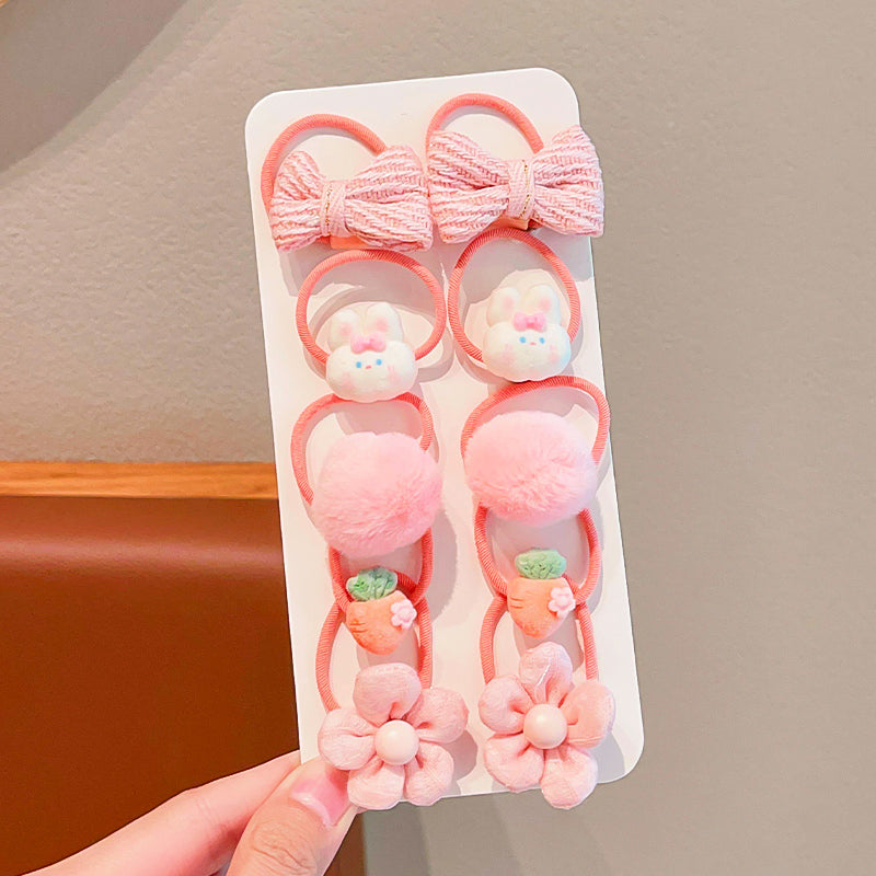 10-set Hårstrikk Kawaii Pink Collection
