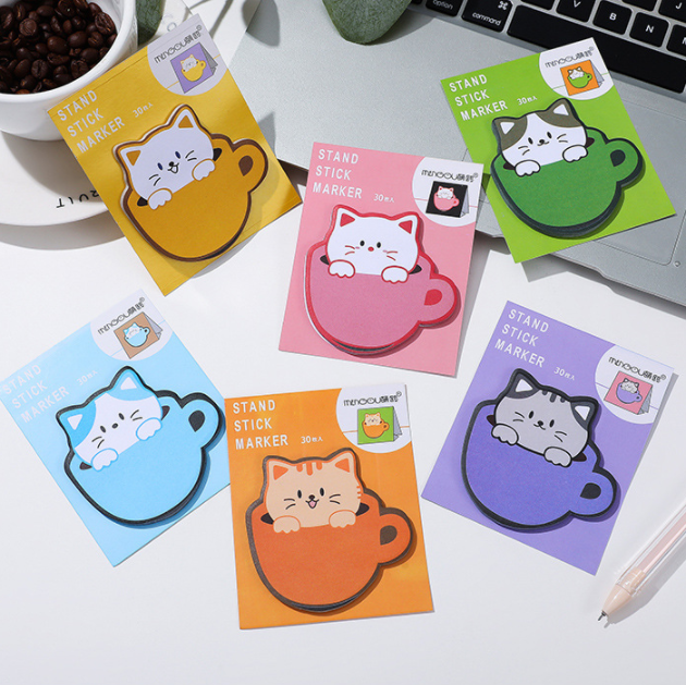 Sticky Notes Cute Cup Cat 30-ark