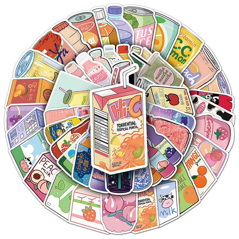 Sticker Flakes Carton Drinks