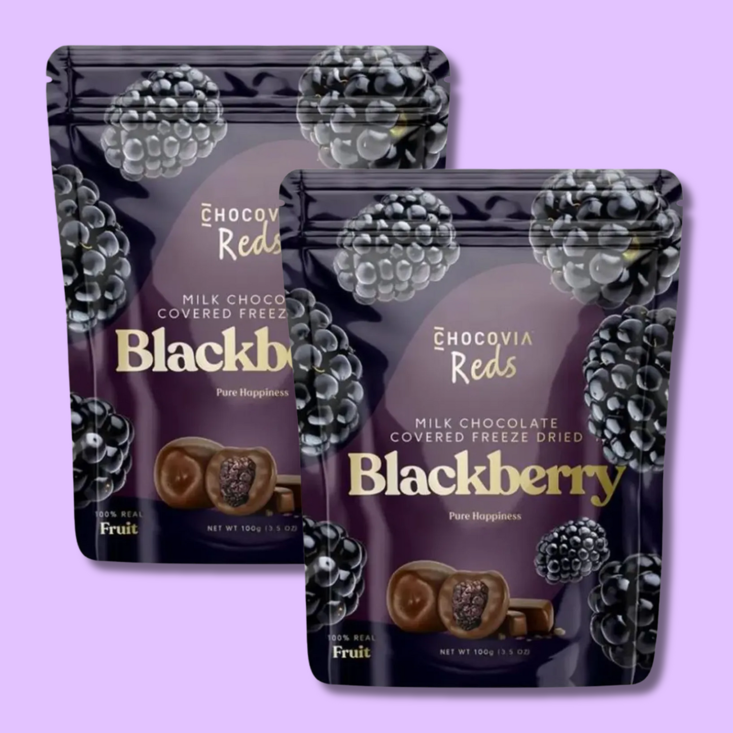Freeze Dried Blackberry & Milk Chocolate 100g (CHOCOVIA)