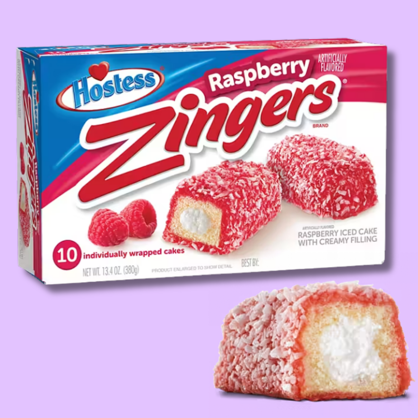 Zingers Raspberry 10 stk 380g (HOSTESS)