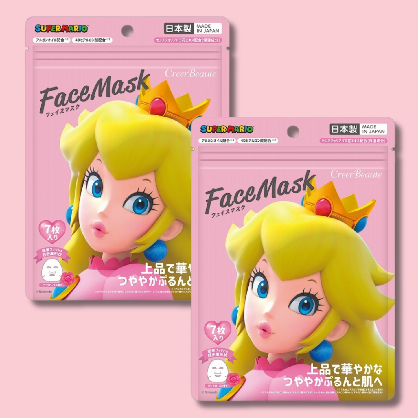 Nintendo Super Mario Princess Peach Face Mask 7-sheets (Creer Beaute)