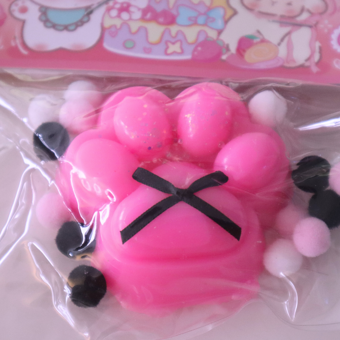 Taba Squishy Cat Paws with Pompom 7cm