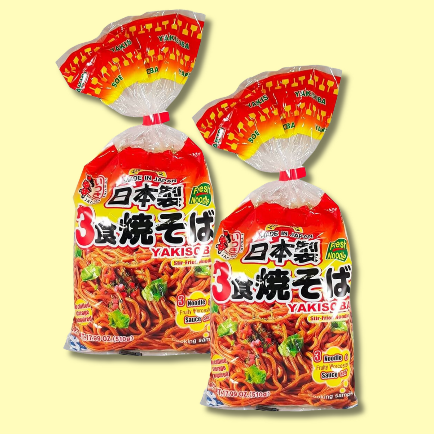 Yakisoba Stir-Fried Noodles w/Sauce 3 Servings 510g (ITSUKI) DATOVARE