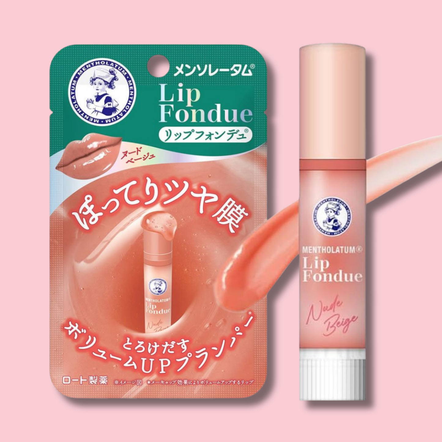 Mentholatum Lip Fondue Melty Lip Balm Nude Beige Lipstick 3.2g (ROHTO)