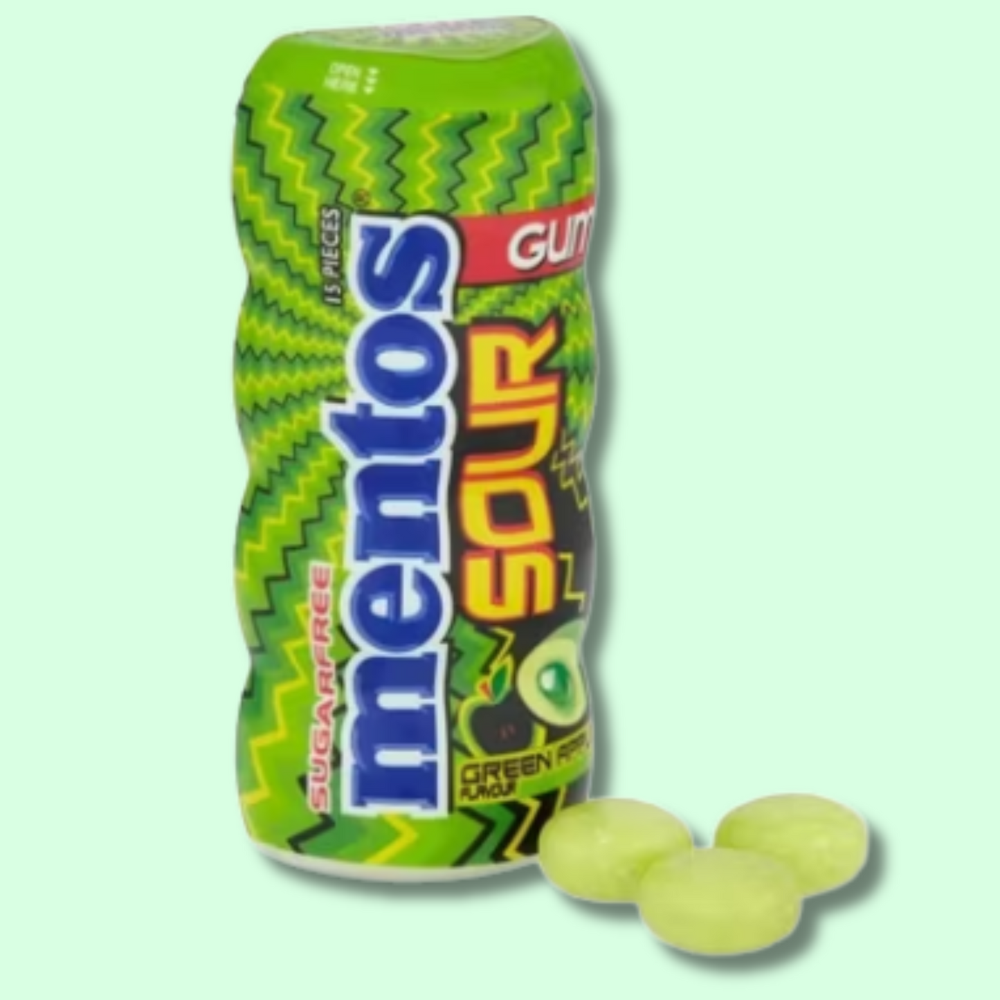 Mentos Sour Gum Green Apple 30g