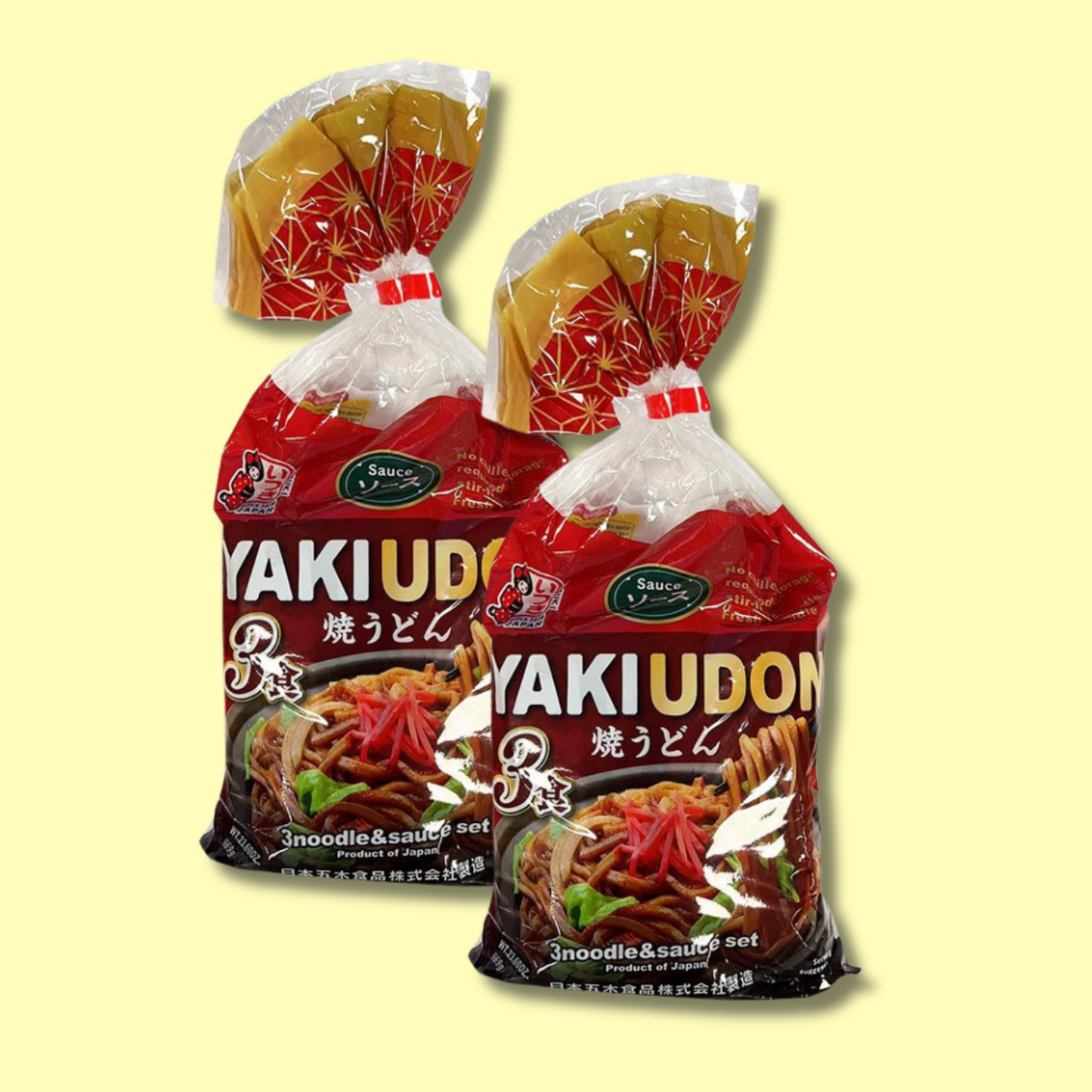 Yaki-Udon Stir-Fried Udon Noodles w/ Sauce 3 Servings (ITSUKI) DATOVARE