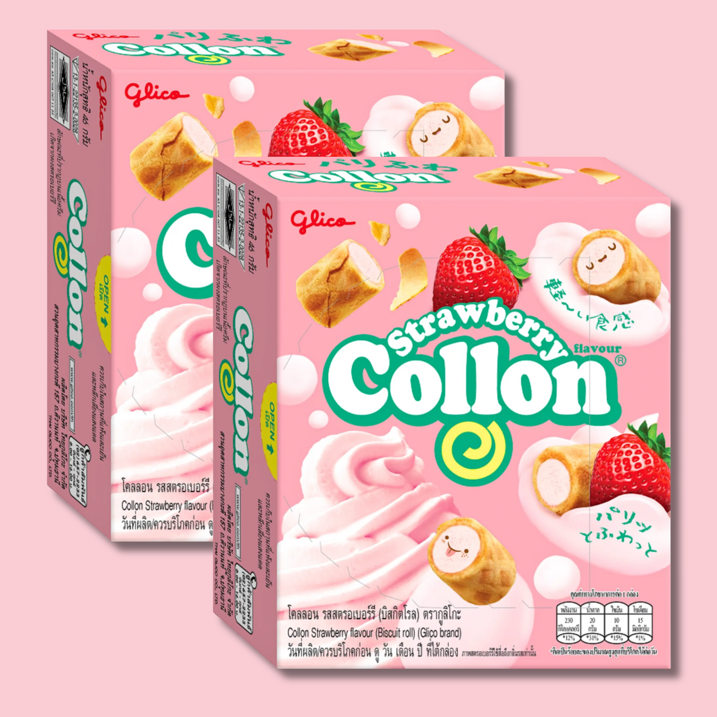 Collon Strawberry Biscuit Roll 46g (GLICO) DATOVARE