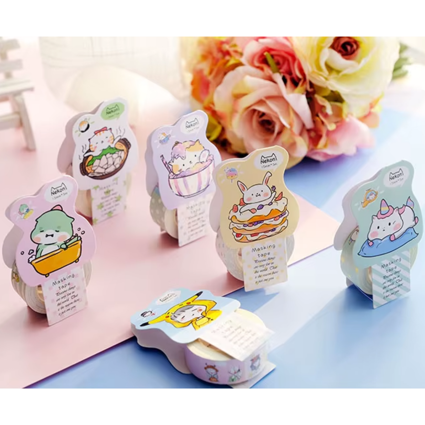 Washi Tape Masking Tape Cute Animals (NEKONI)