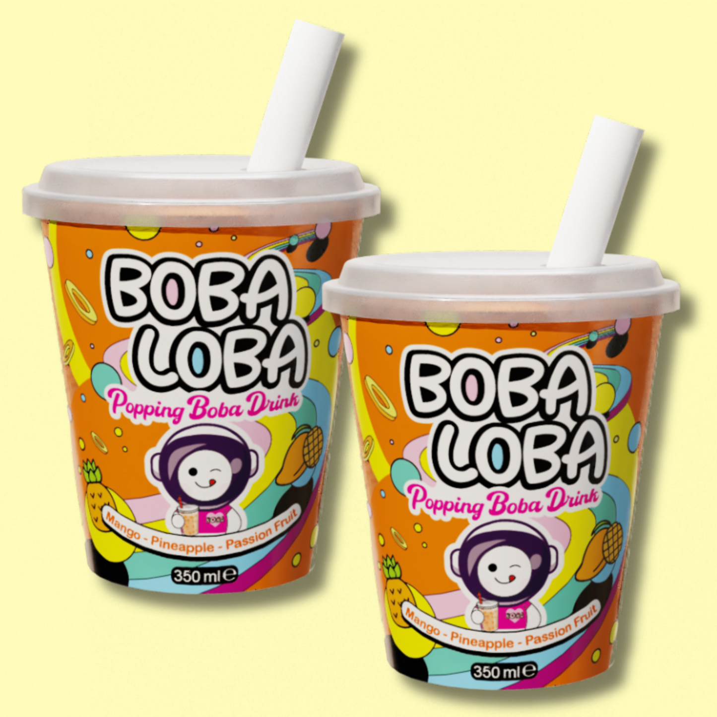 Popping Boba Bubble Tea Mango Pineapple Passion 350ml (Boba Loba)