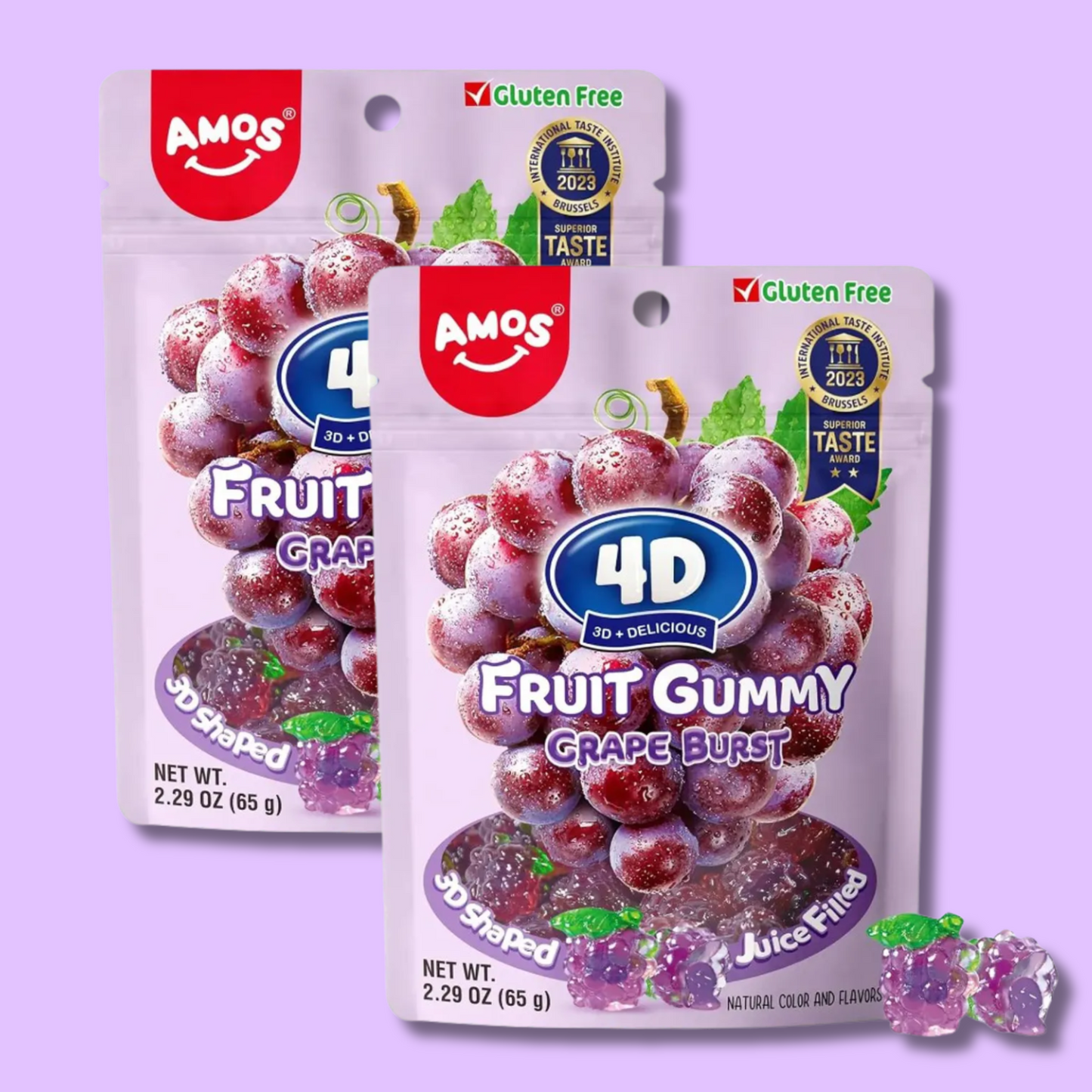 4D Fruit Gummy Grape Burst 65g (AMOS)