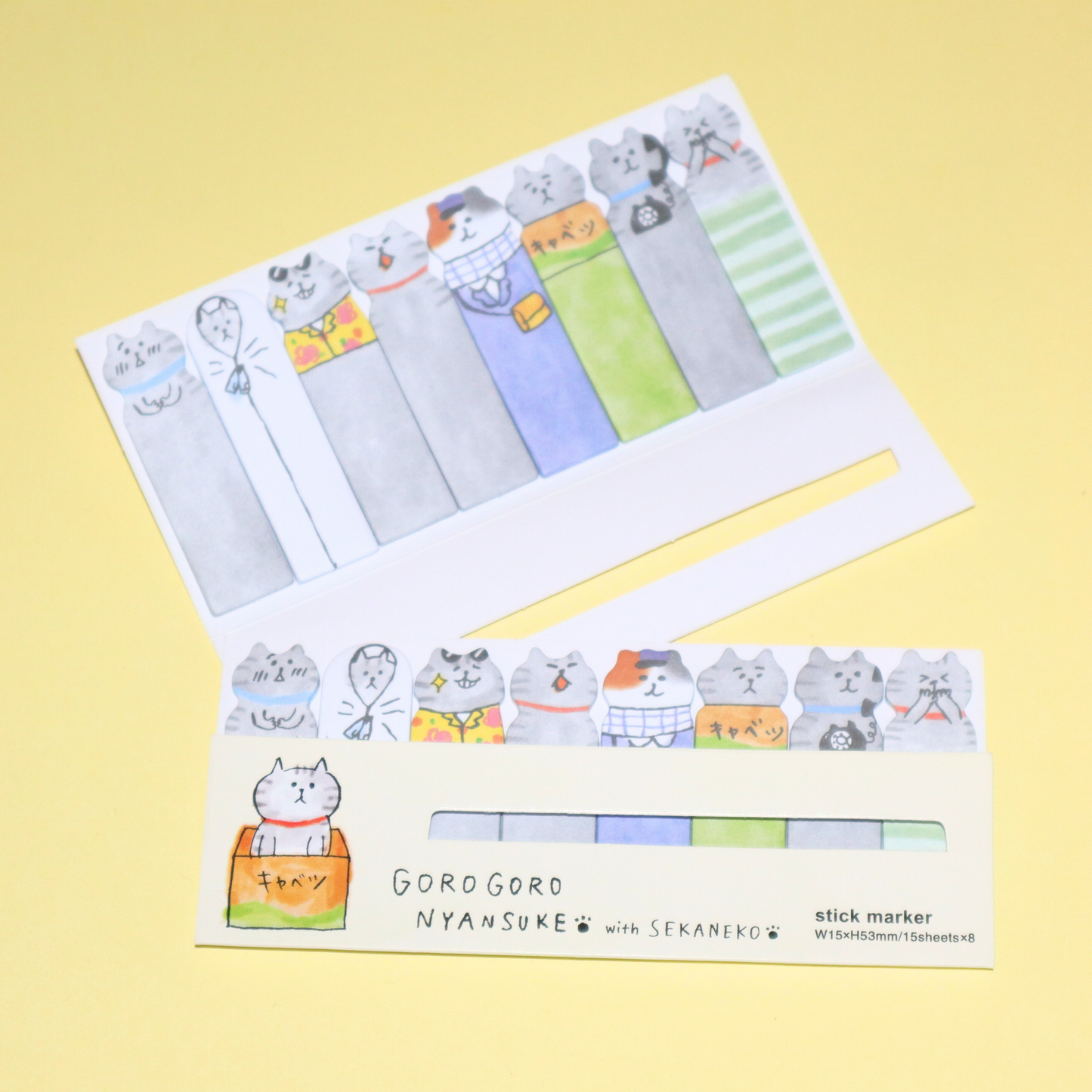 Sticky Notes Book Gorogoro Nyansuke Relaxing Cat