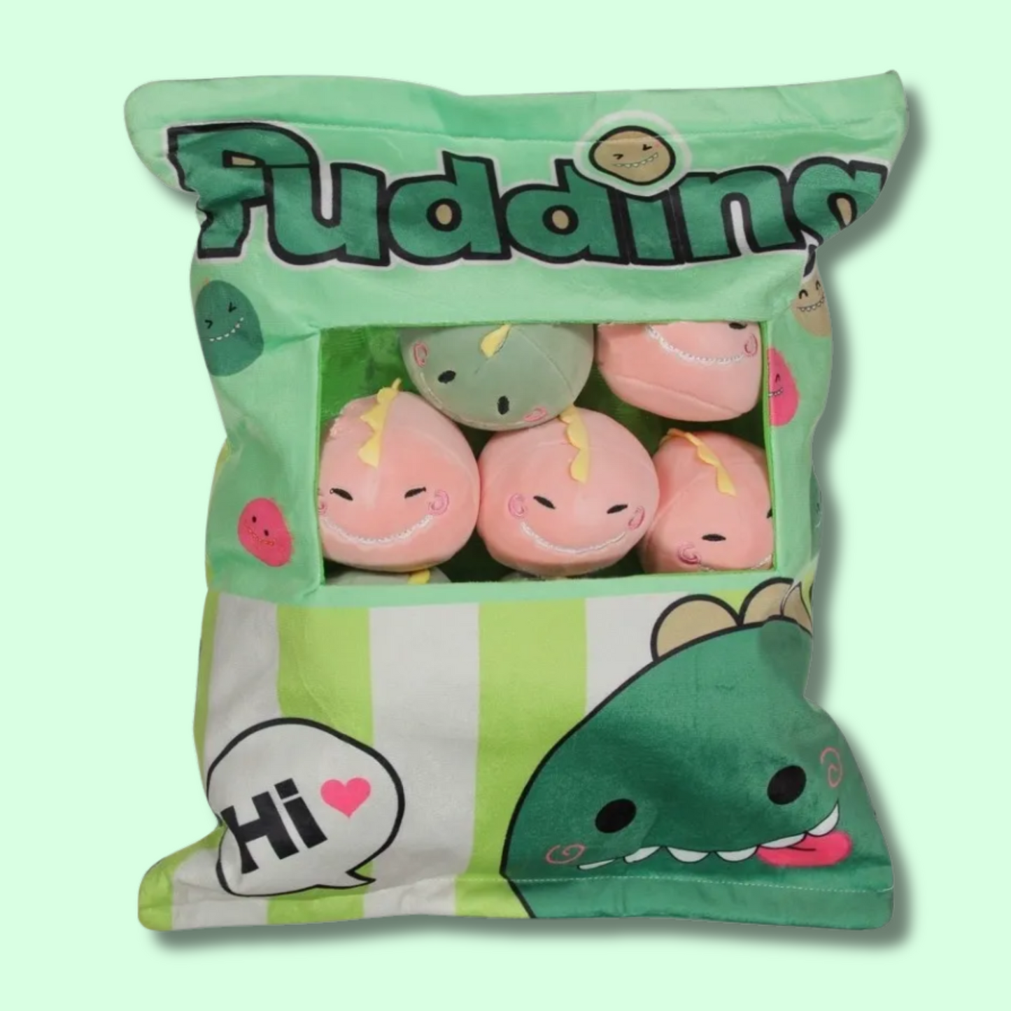 Plushy Bag Pudding Dino 43cm