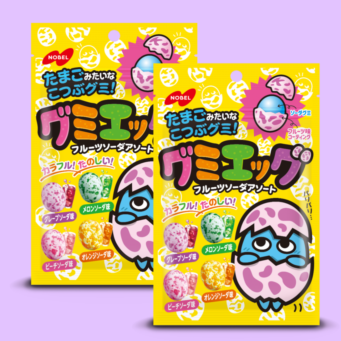 Nobel Gummy Egg Candy Fruit Soda Mix 40g (NOBEL)