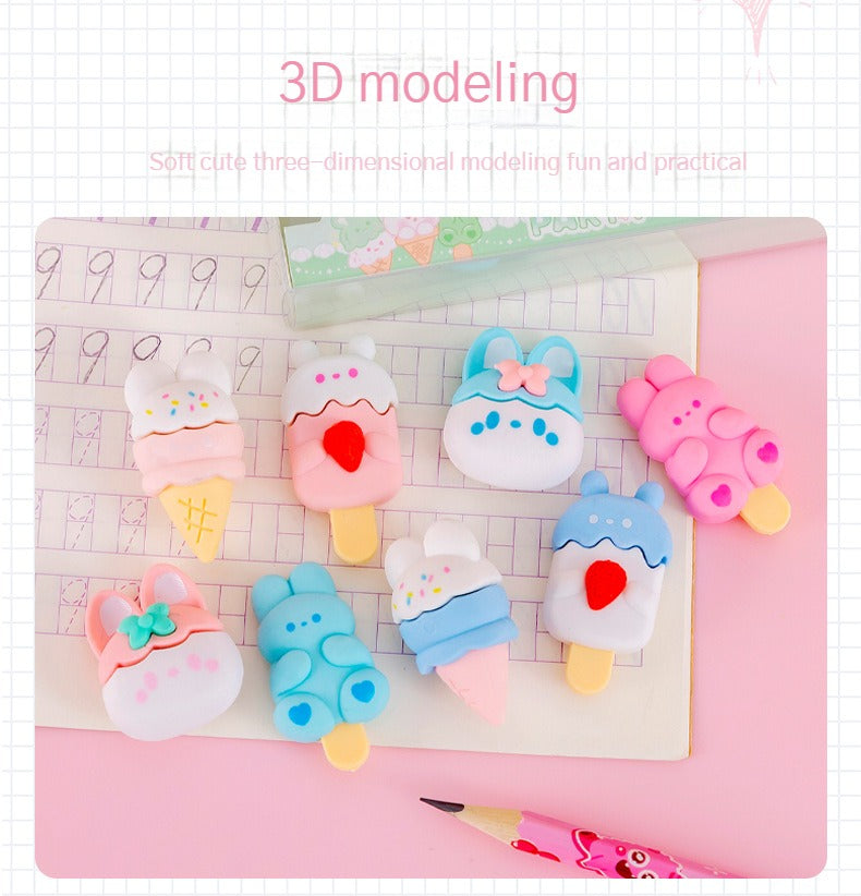 Viskelærsett Ice Cream Party 4stk