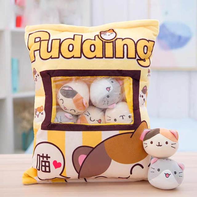 Plushy Bag Pudding Kittens 43cm