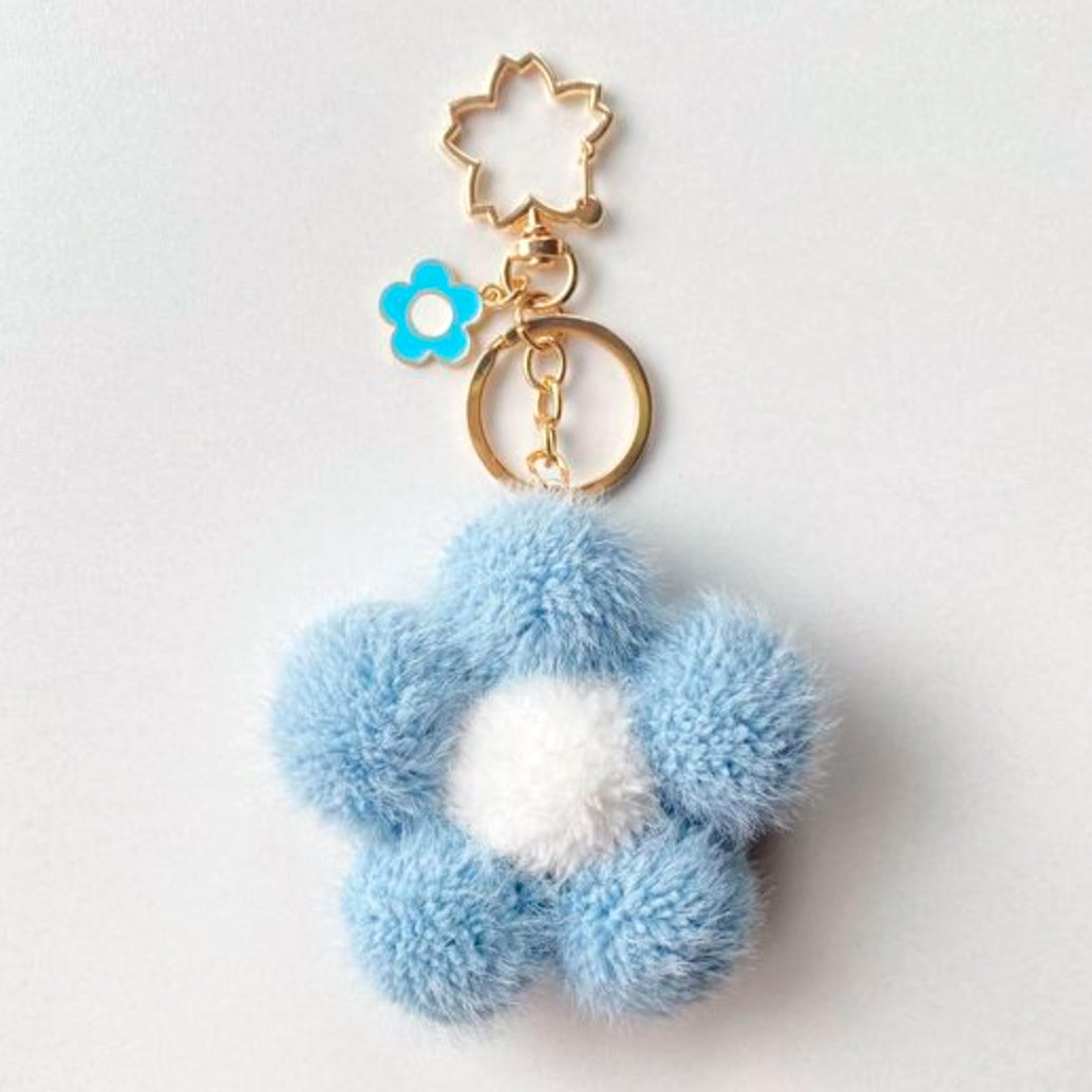 Plush Keychain Pom Pom Flower