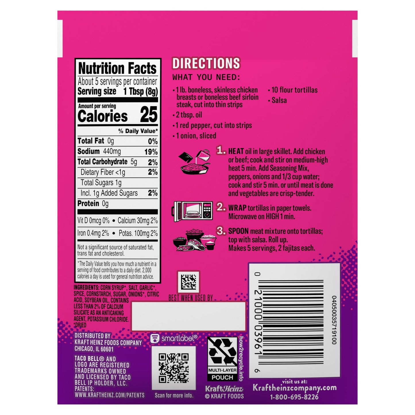 Taco Bell Original Fajita Seasoning Mix 40g (Taco Bell) DATOVARE