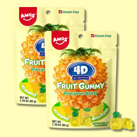 4D Fruit Gummy Pineapple Burst 65g (AMOS)