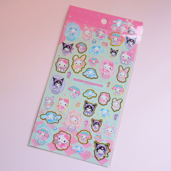 Sanrio Gold Accent Sticker Sheet Cat-Ear Maid Café (Sanrio)
