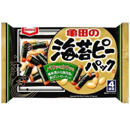Nori-P Rice Crackers Arare Wrapped in Seaweed with Peanuts 85g (KAMEDA)