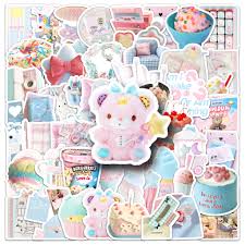 Sticker Flakes Blue & Pink Aesthetic Stickers
