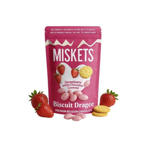 White Chocolate Coated Strawberry Flavoured Biscuit 80g (MISKETS)