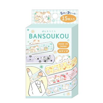 Band Aid Plaster Chubby Cat Flower Bread 15pcs (CRUX)