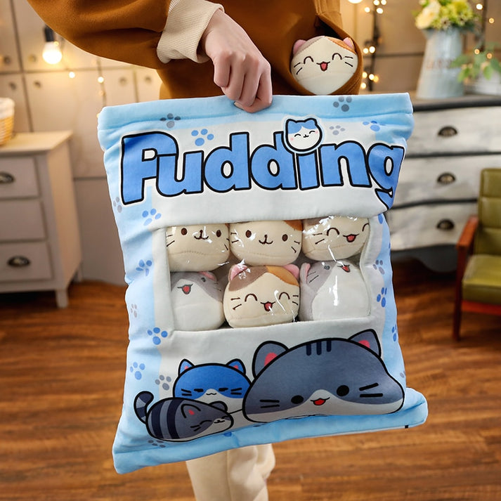 Plushy Bag Pudding Kittens 43cm