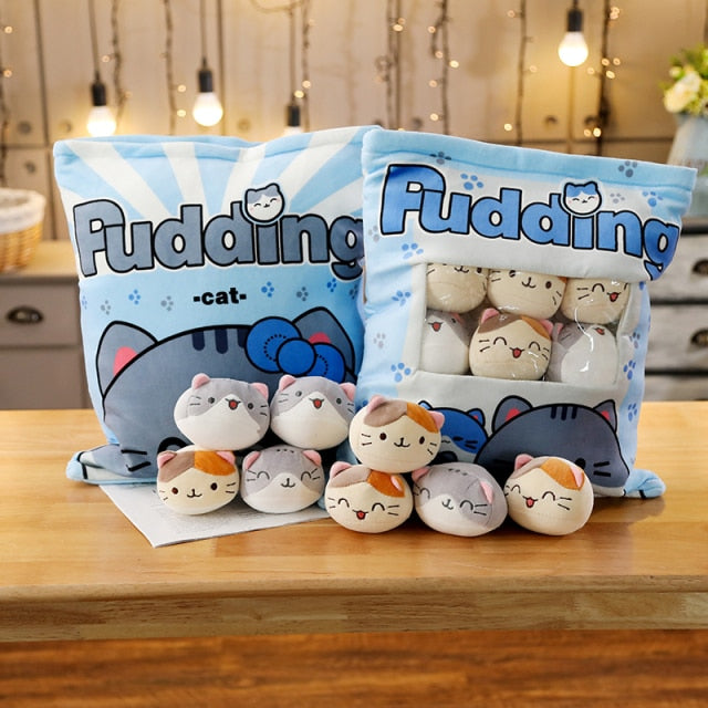 Plushy Bag Pudding Kittens 43cm