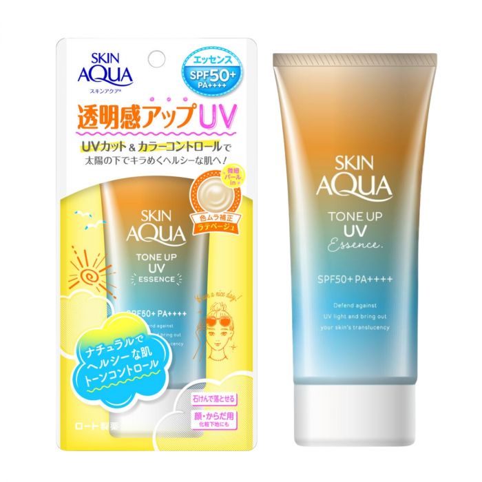 Tone Up UV Essence Tinted Sunscreen Latte Beige SPF50+ PA++++ 80g (SKIN AQUA)