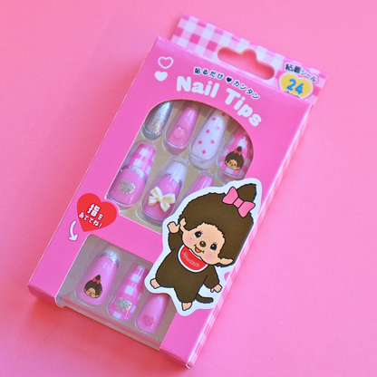 Press-On Nails Monchhichi-Chan 24pcs (KAMIO)