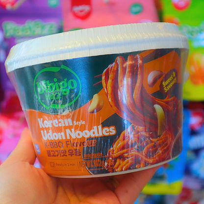 Korean Style Udon Noodles K-BBQ Flavour Sweet & Savoury 187.2g (BIBIGO)