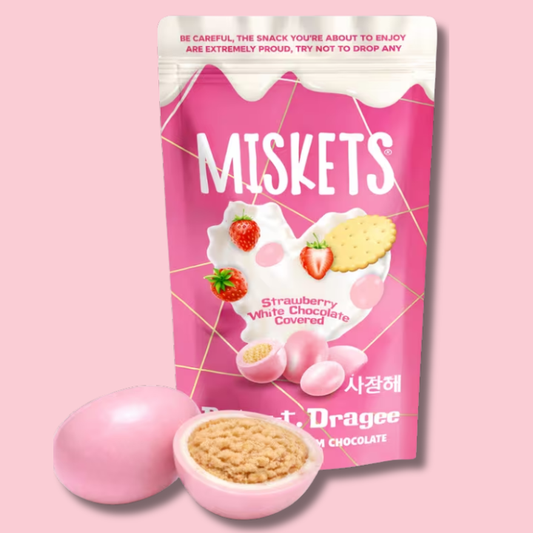 White Chocolate Coated Strawberry Flavoured Biscuit 80g (MISKETS)