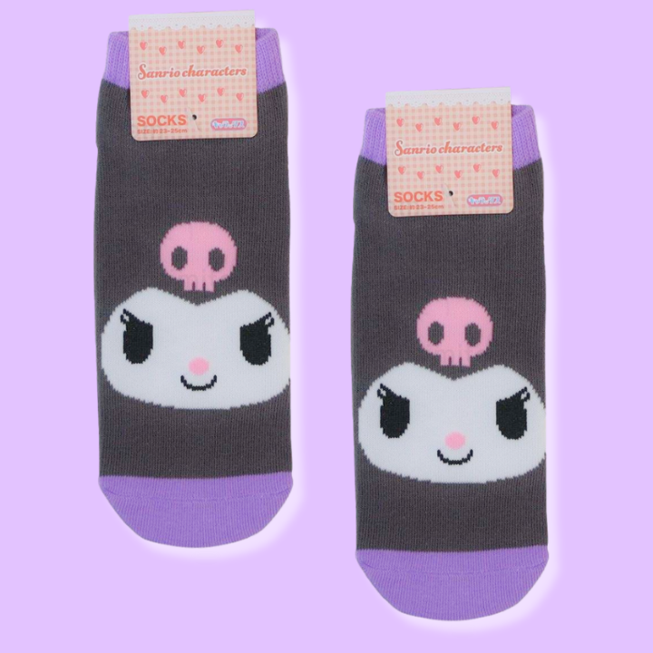 Sanrio Kuromi Socks Face EUR 36-39 (SMALL PLANET)