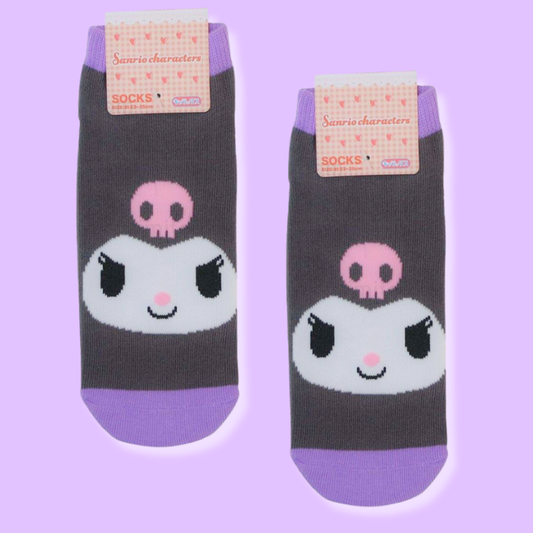 Sanrio Kuromi Socks Face EUR 36-39 (SMALL PLANET)