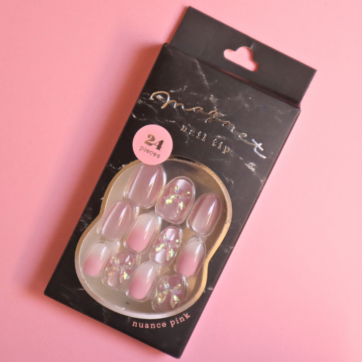 Press-On Nails Nuance Pink 24pcs (Q-Lia)