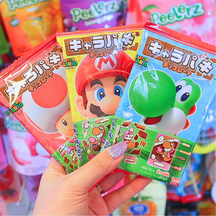 Super Mario Characters Paki Chocolate w/Wheat Puff 27g (BANDAI)